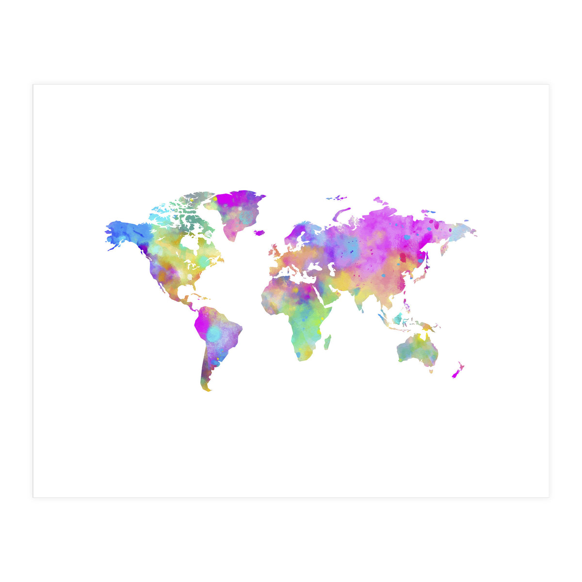 Colorful Watercolor Map (Print Only)