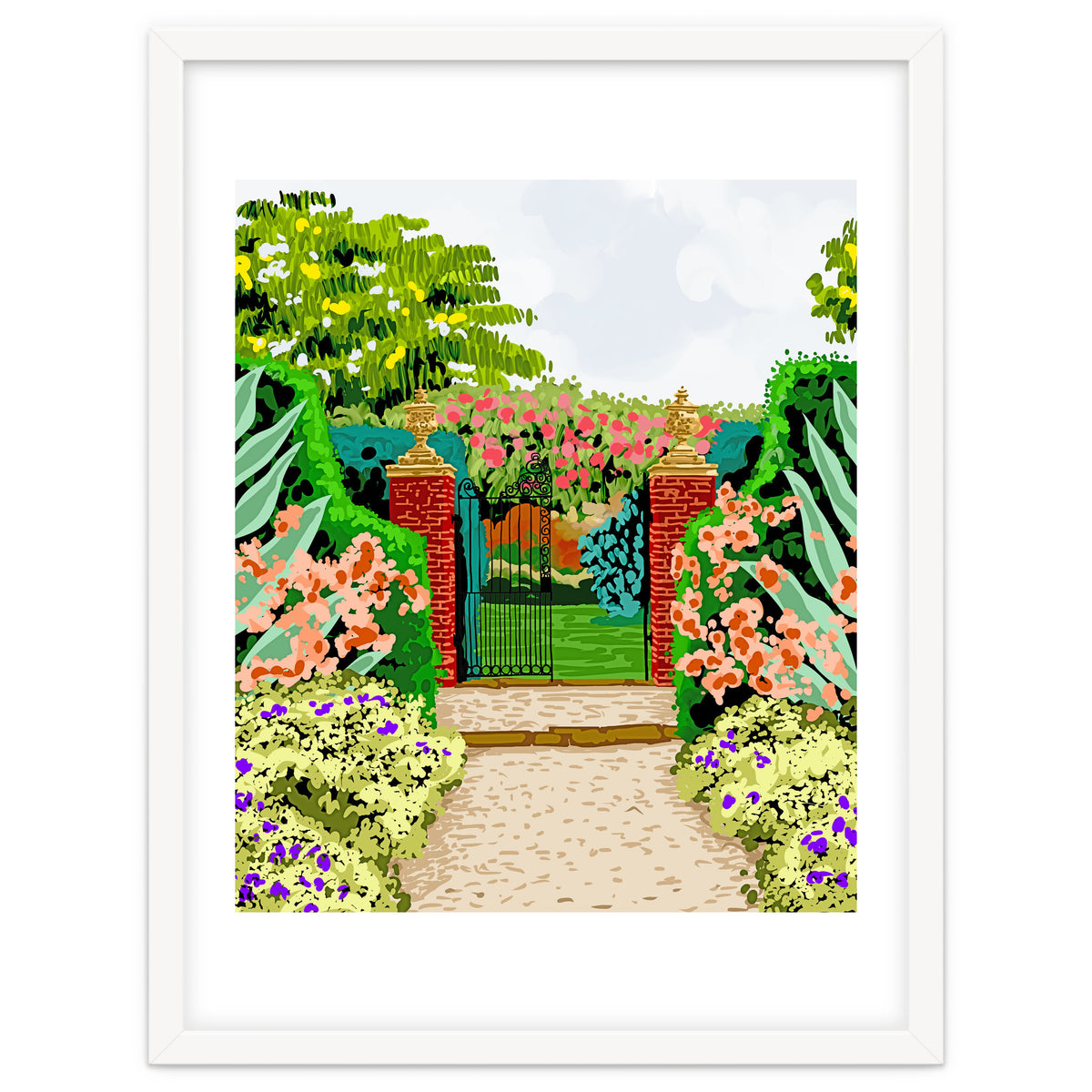 Gated Garden, Nature Landscape Painting