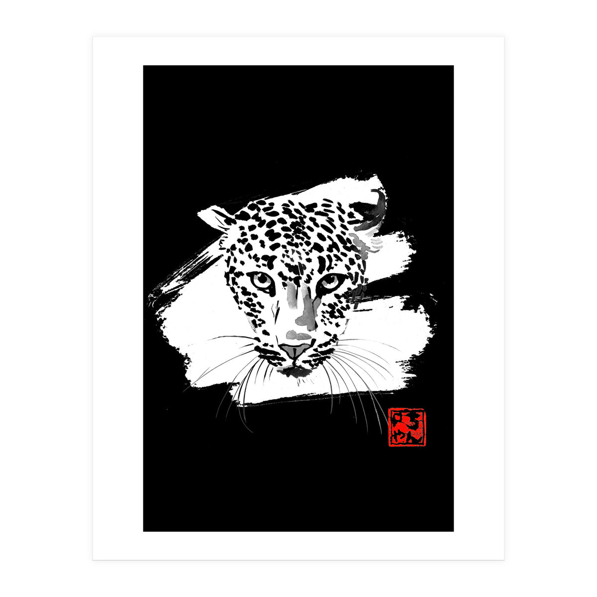 Leopard in white (Print Only)