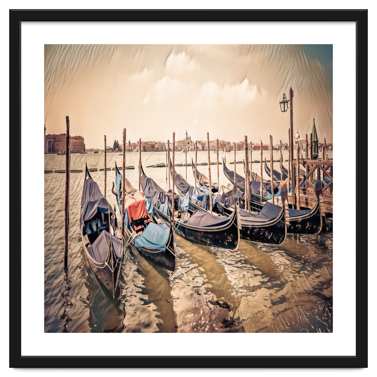 Several Gondolas boats, Colorful Italy