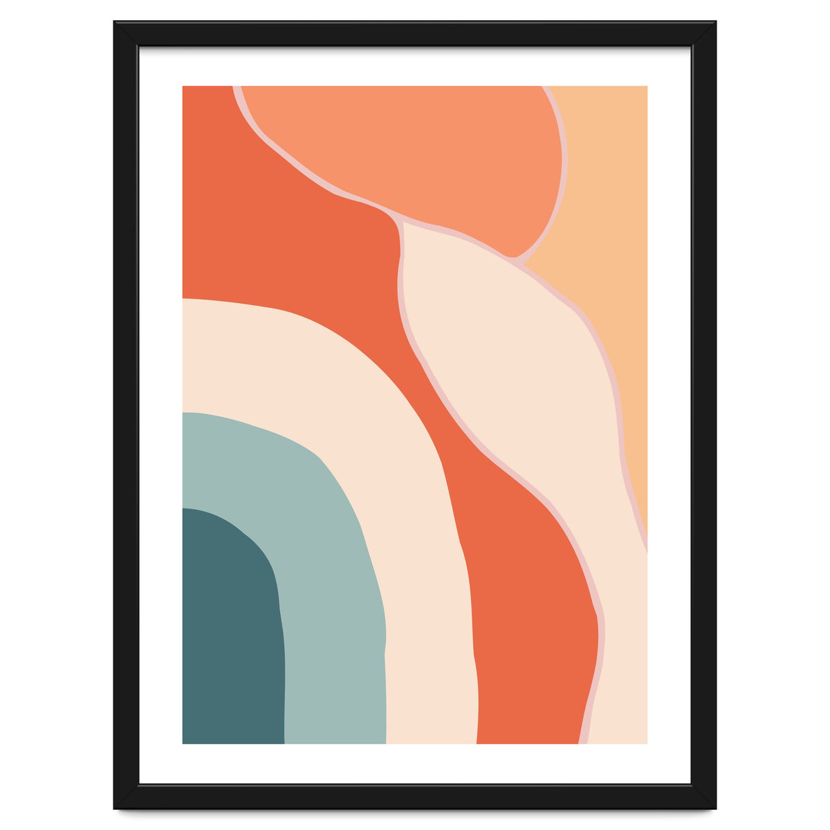 Rainbow Retro Wavy Lines