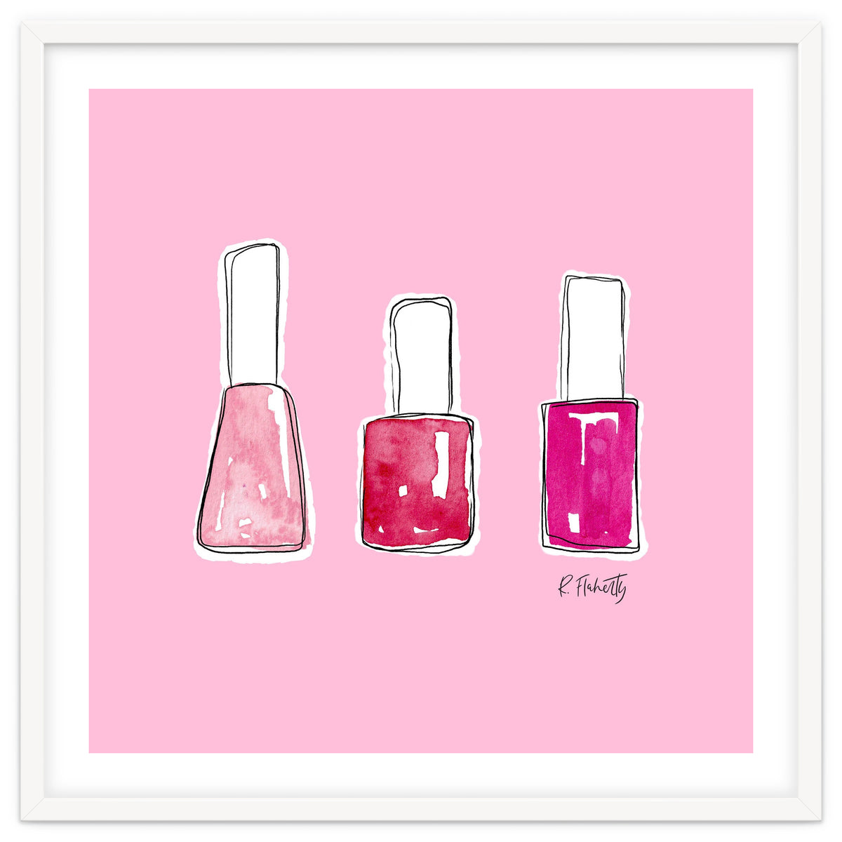 Nail Polish Watercolour | Pink
