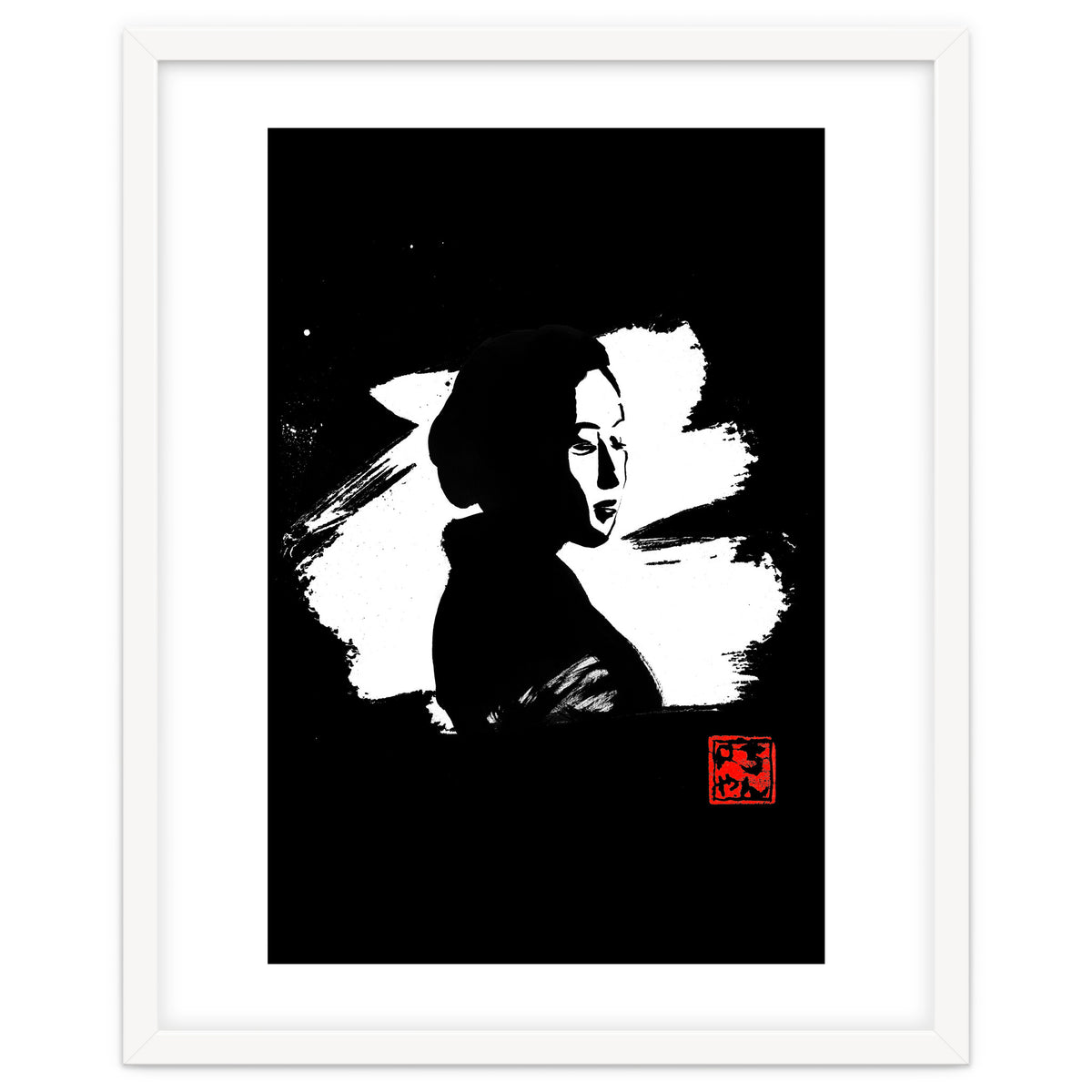 Black gesiha in white