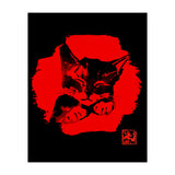 cute cat in red (Print Only) thumbnail