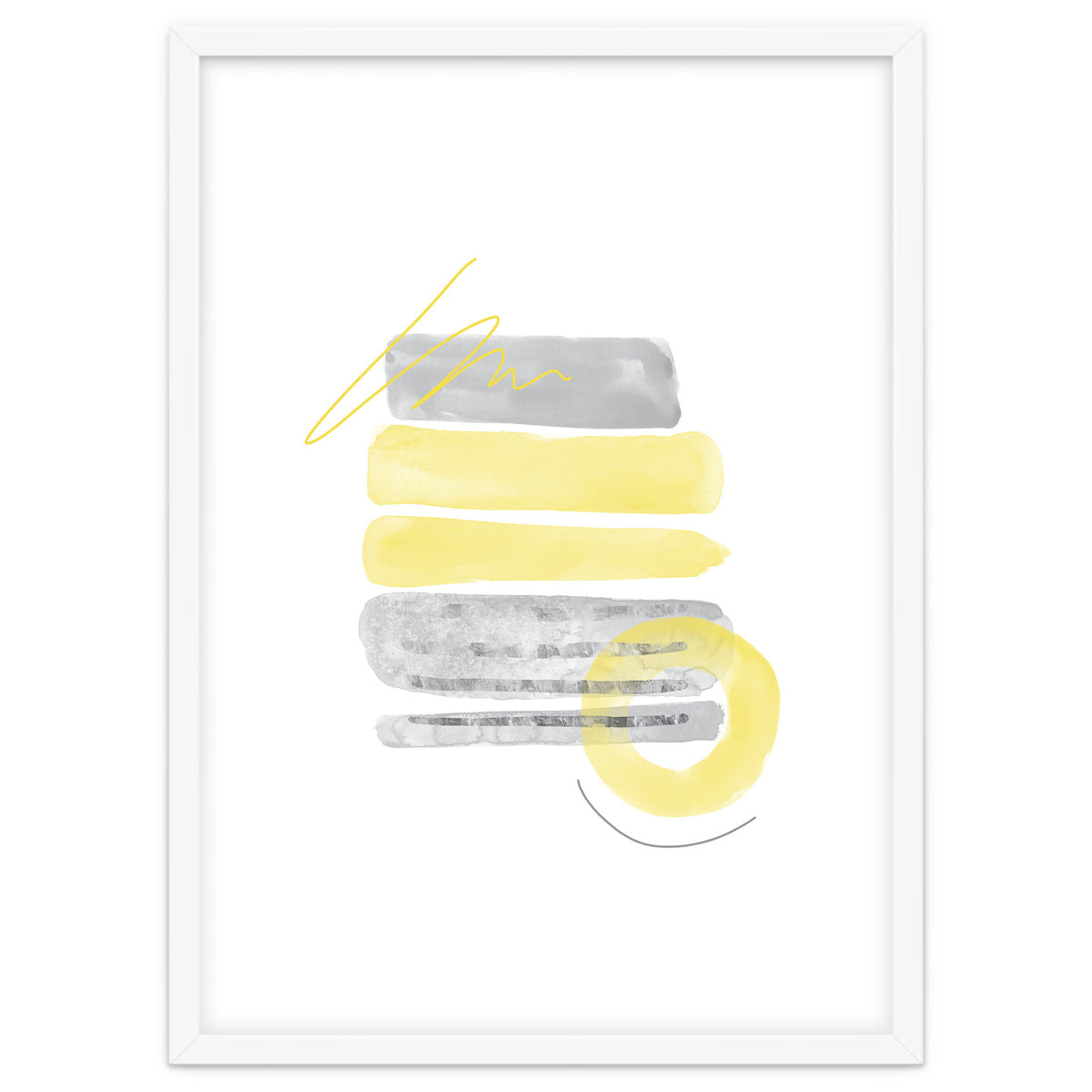 Watercolor Shapes No. 1 | Illuminating Yellow & Ultimate Grey