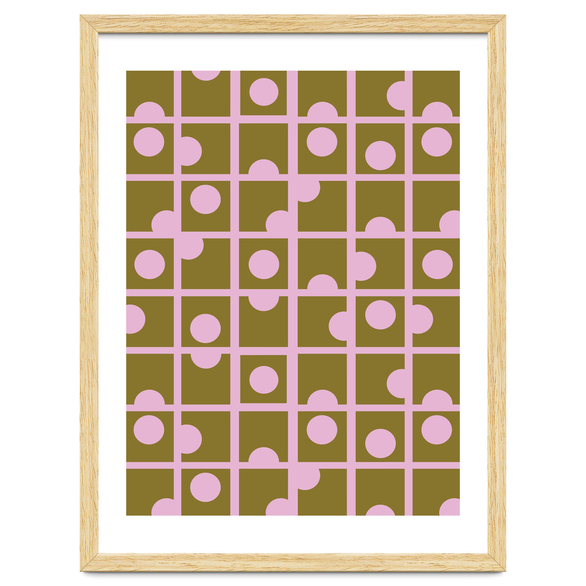 Pink Retro Circles Pattern