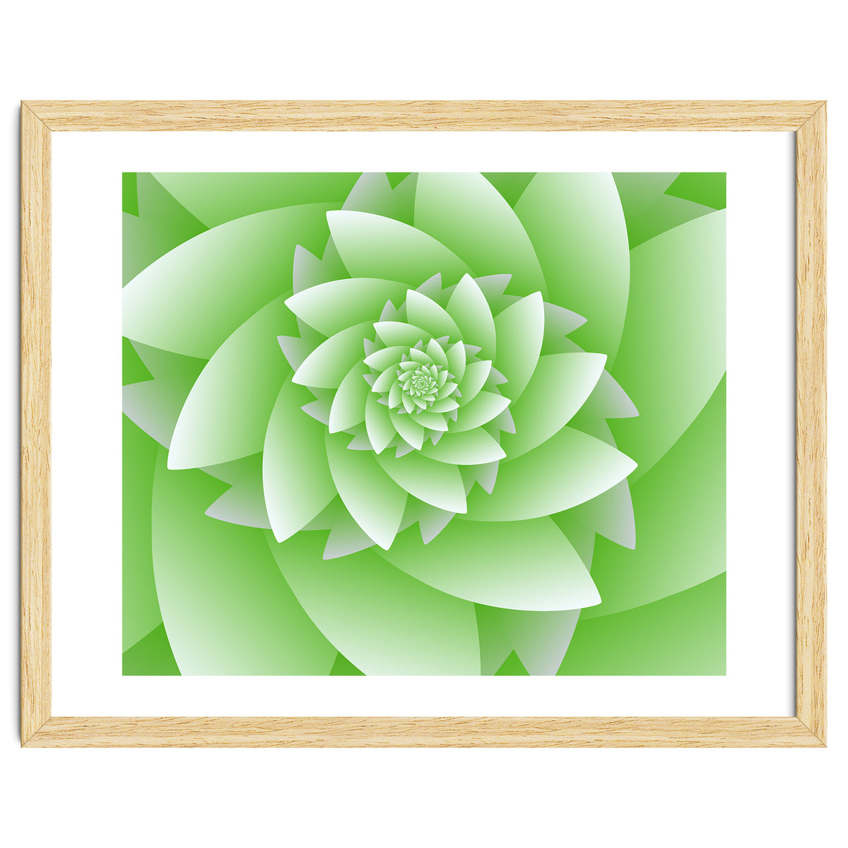 Abstract Green Floral Optical Illusions Art