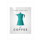 Life Begins After Coffee. Teal (Print Only) thumbnail
