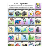 The Alphabet in Kawaii Cute Style (Print Only) thumbnail