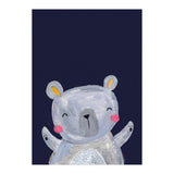 Woodland Bear On Navy (Print Only) thumbnail