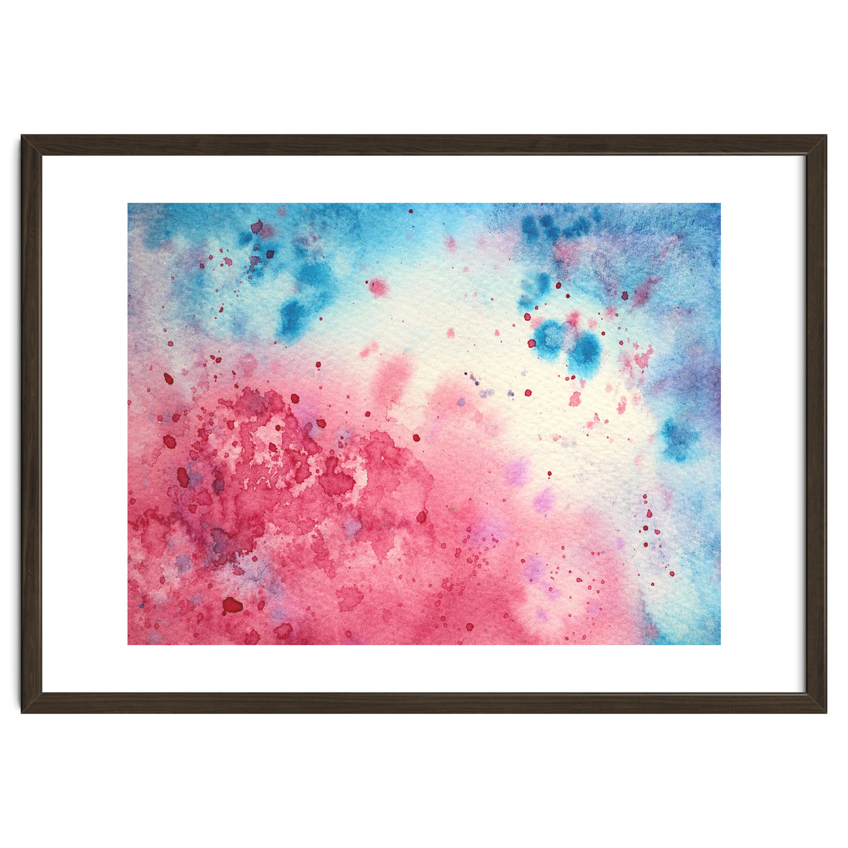 When pink meets blue || abstract watercolor
