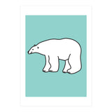 Polar Bear Pattern On a Mint Background (Print Only) thumbnail