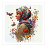 Watercolor Floral Muslim Woman #2 (Print Only) thumbnail