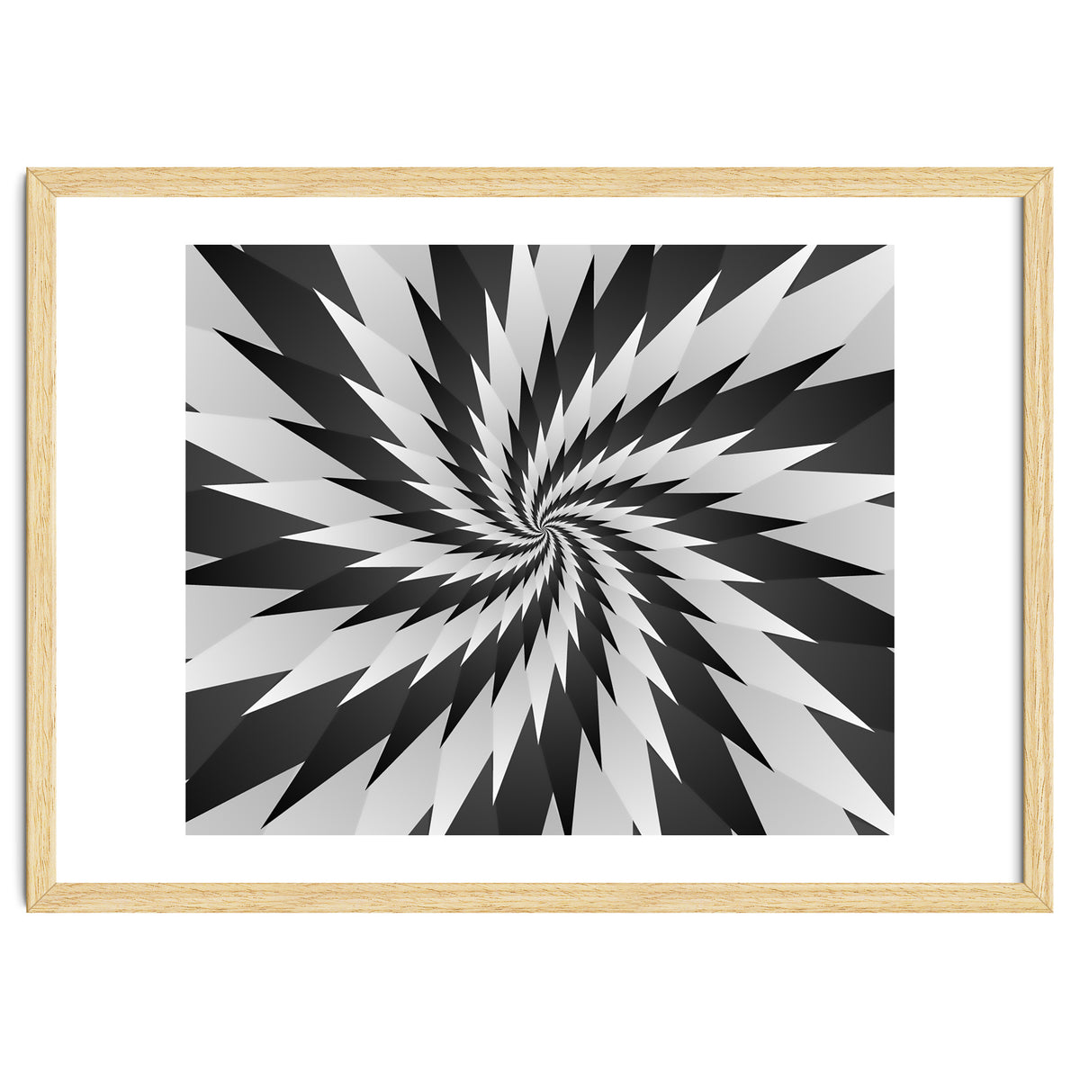 3D Abstract Swirl Monochrome Art