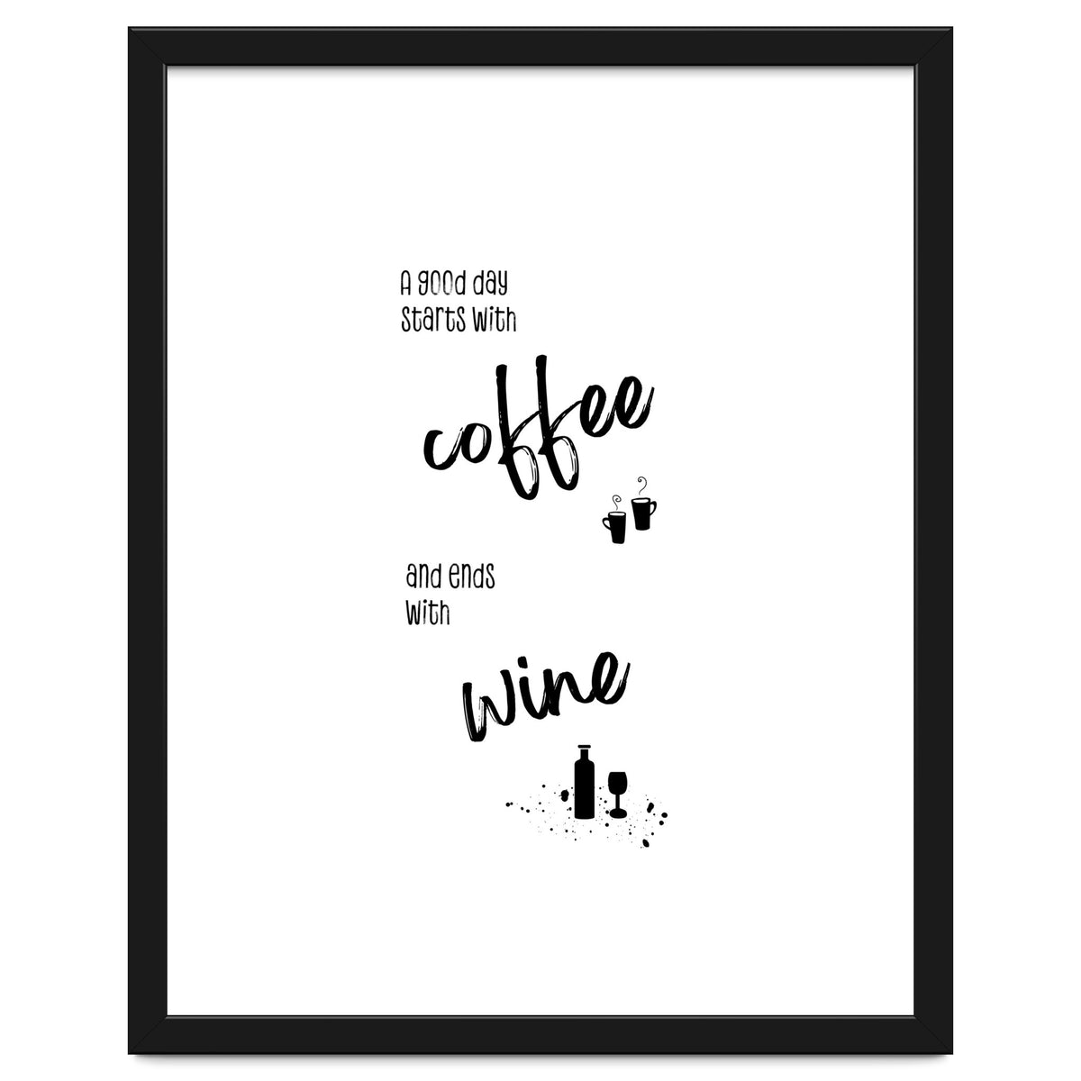 A good day starts with coffee and ends with wine