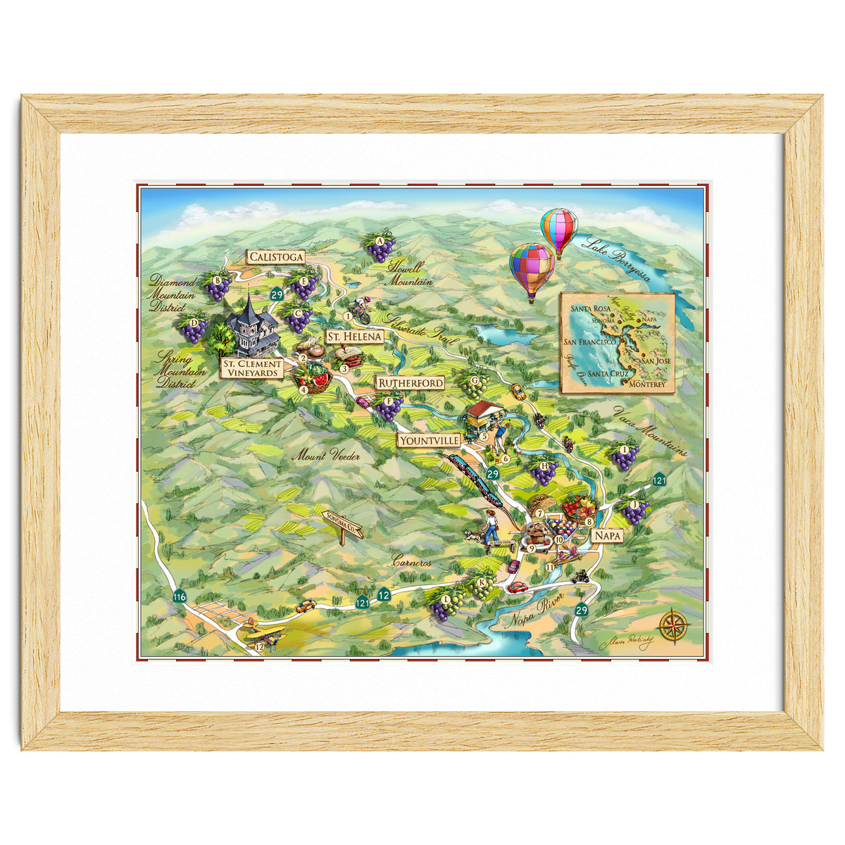 Napa Valley Illustrated Map