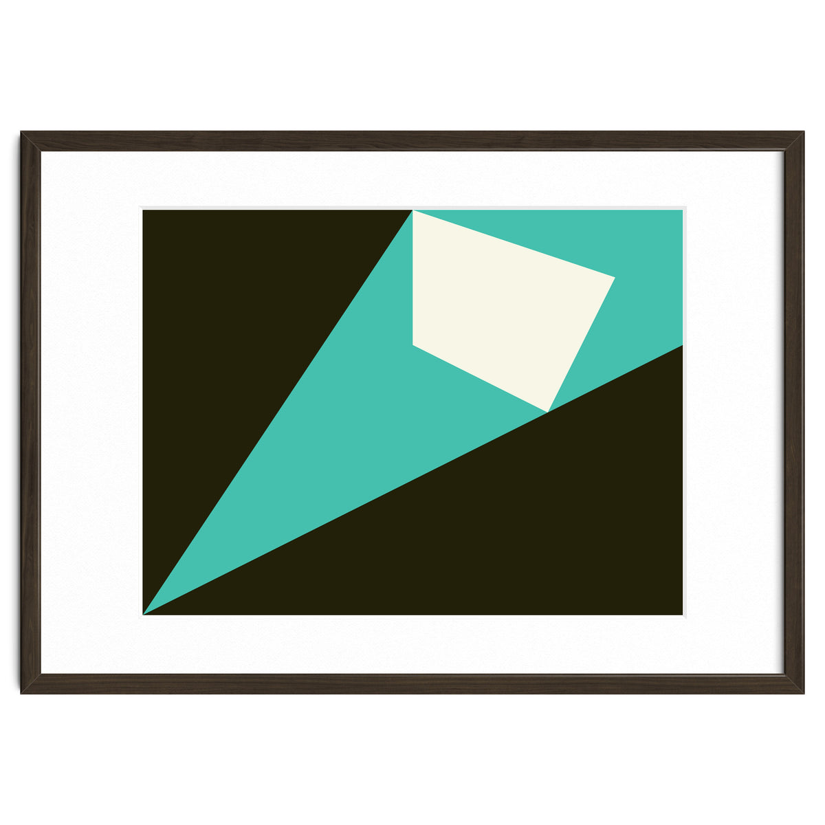 Geometric Shapes No. 72 - turquoise, white & black