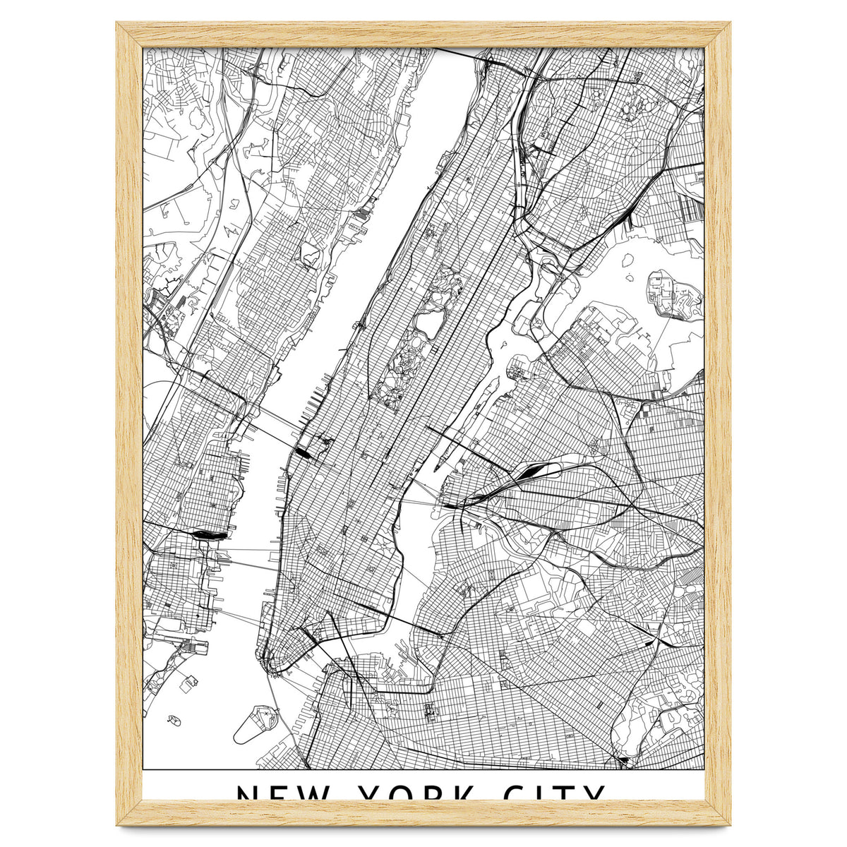 New York City White Map