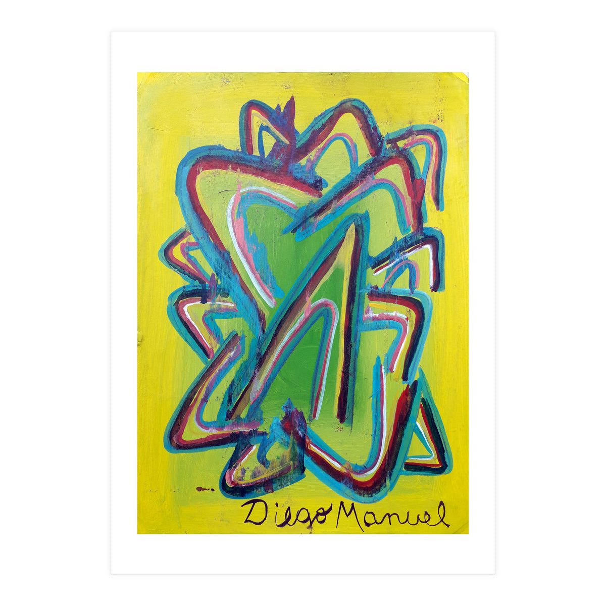 Forma Celeste Sobre Amarillo 2 (Print Only)