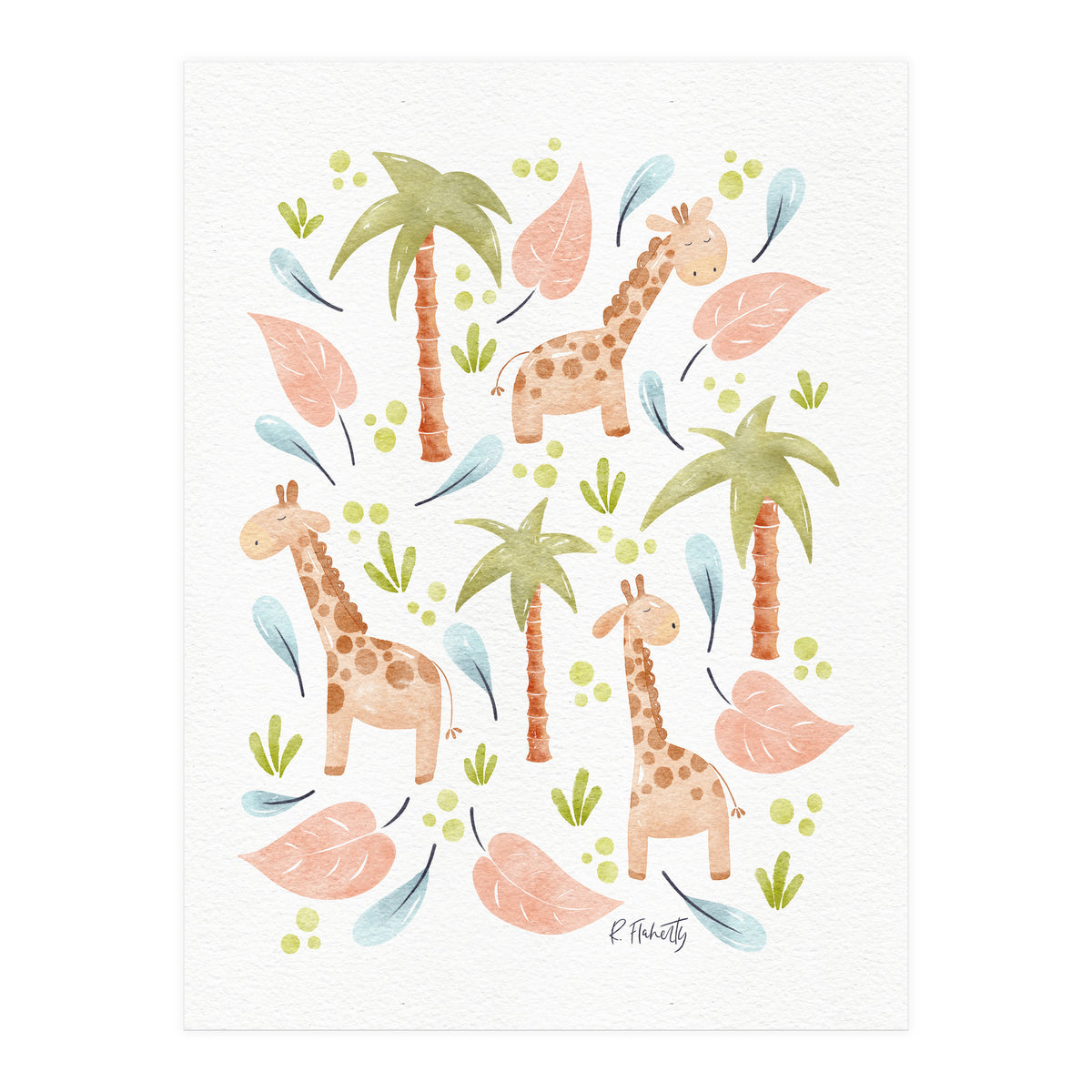 Jungle Giraffes | Pastel (Print Only)