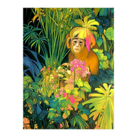 Daydreamer, Coming of Age Monkey Tropical Jungle Plants, Wildlife Botanical Nature Forest Bohemian Animals (Print Only)