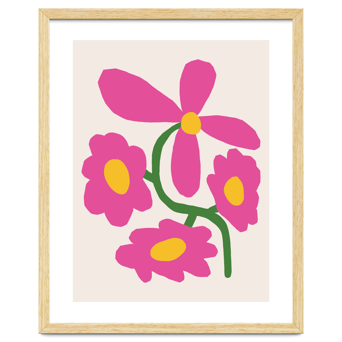 Pink Retro Cut Out Flower