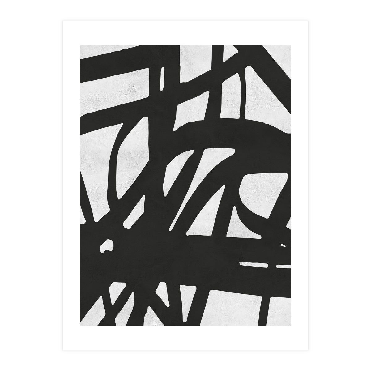 Expressionist black and white V (Print Only)