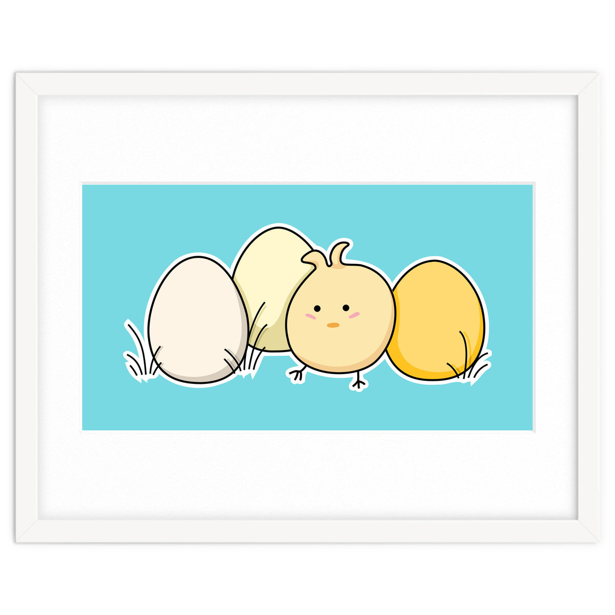 Kawaii Cute Chick And Eggs