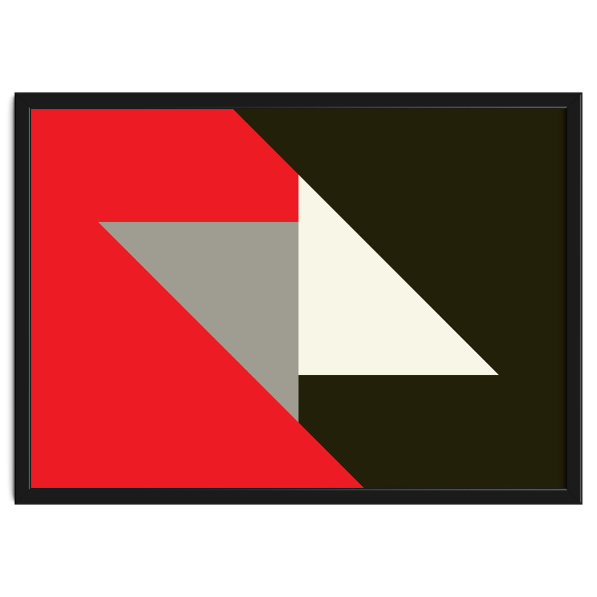 Geometric  Shapes No. 63 - triangles, red, black, grey