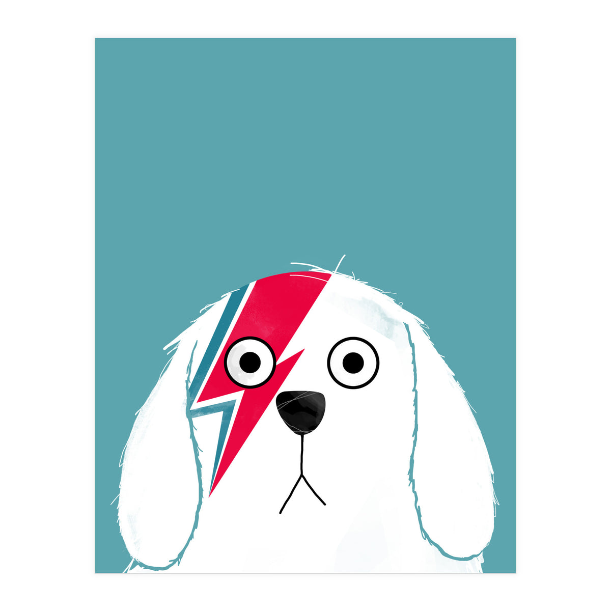Doozal Dog Bowie White (Print Only)