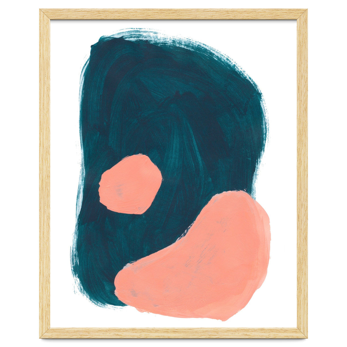 Teal Blob Salmon Bubbles