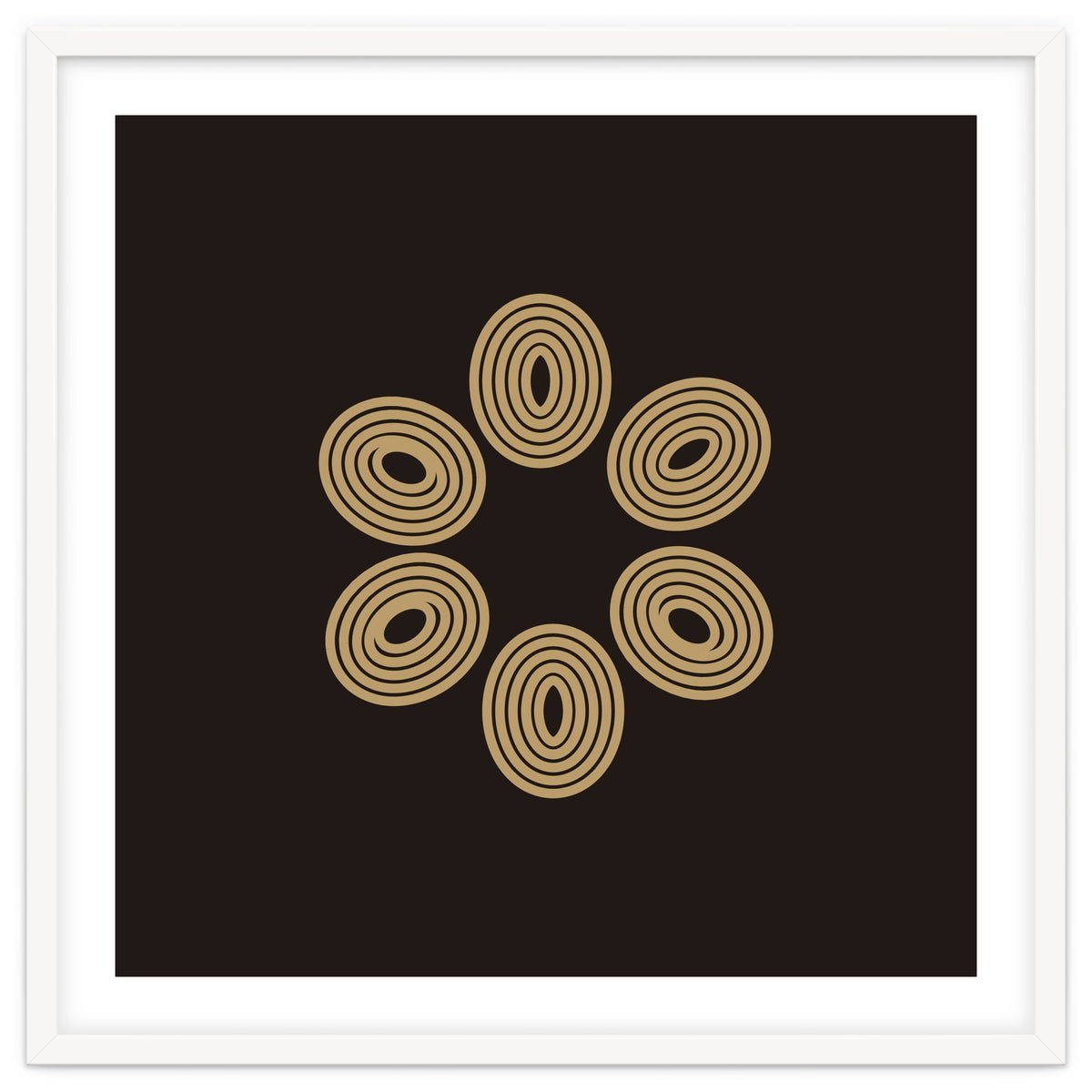 Golden floral lines | abstract minimal