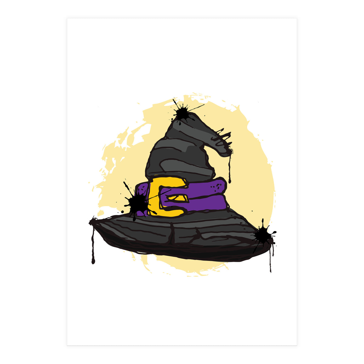 Grey Witch Hat Sketch (Print Only)