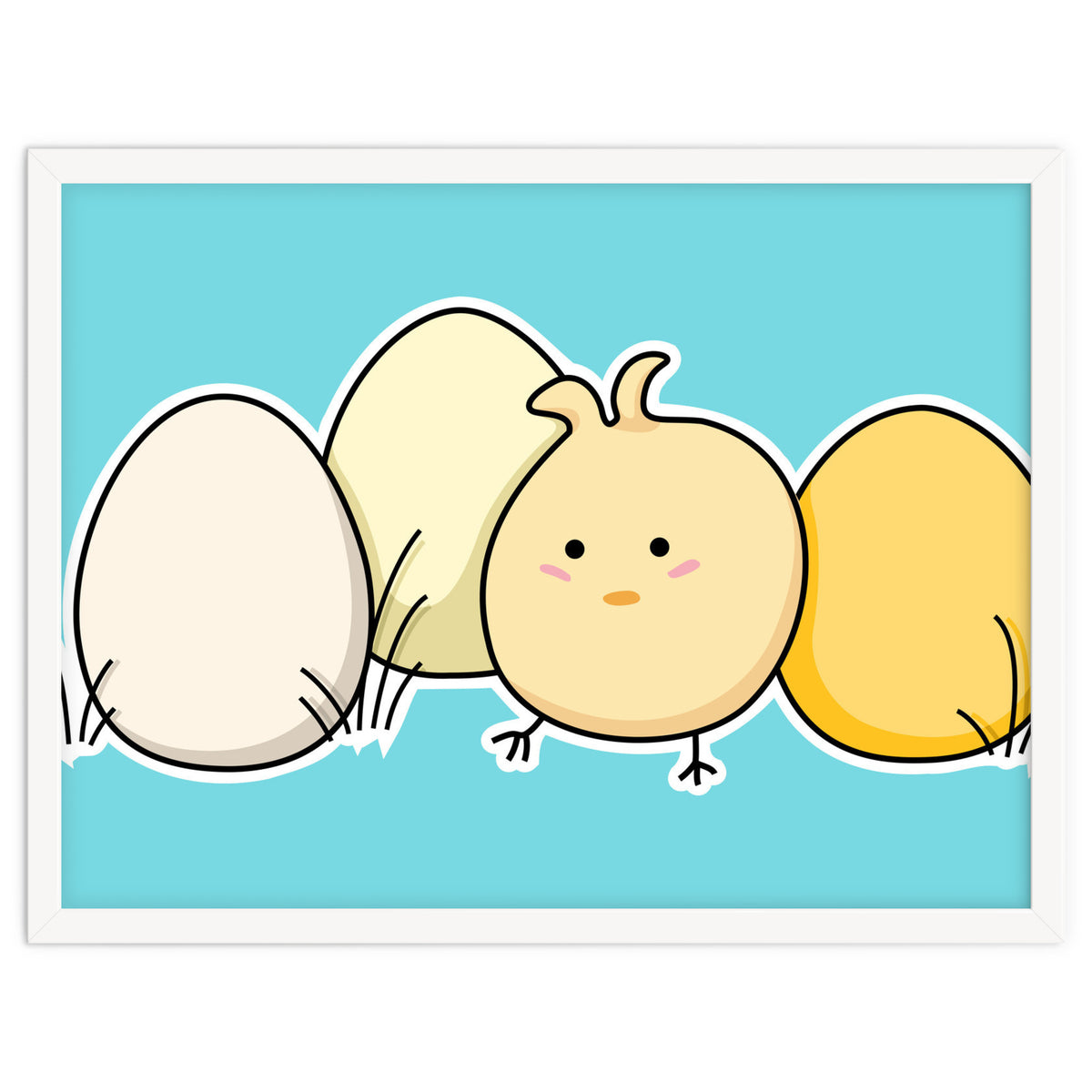 Kawaii Cute Chick And Eggs