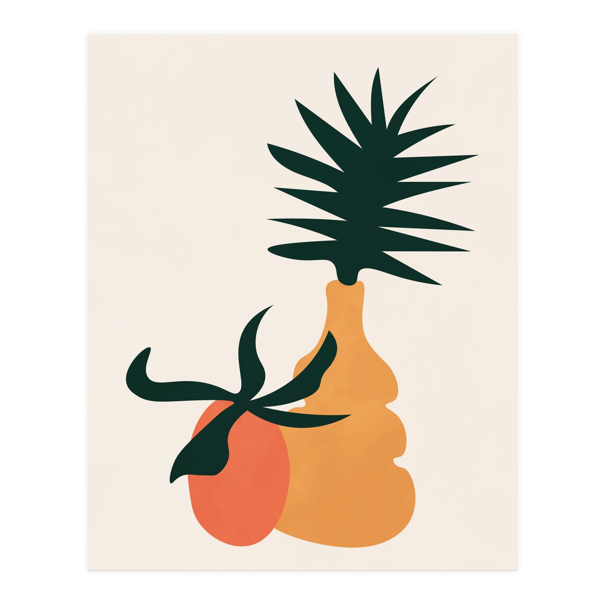 Boho Tropical Potted Plant (Print Only)