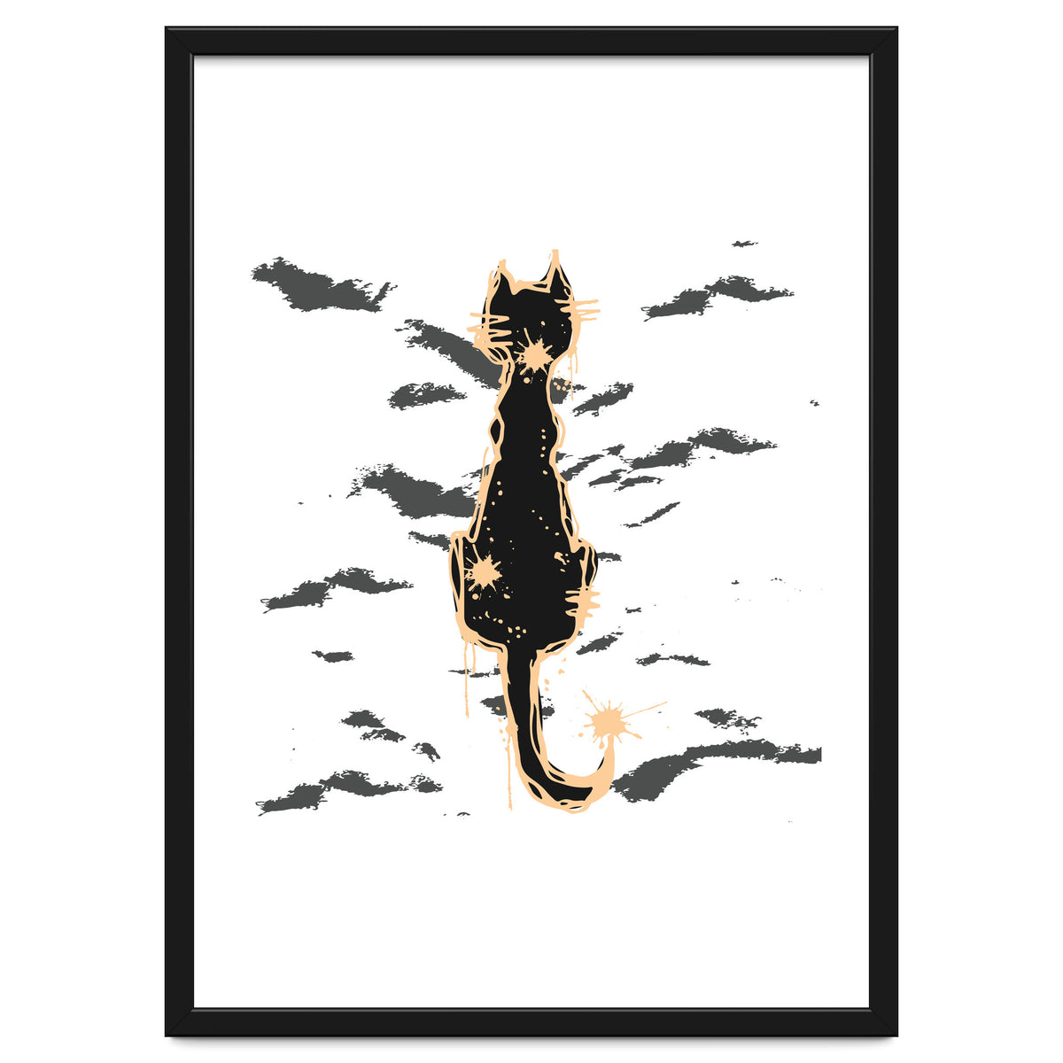 Black cat scribble sketch