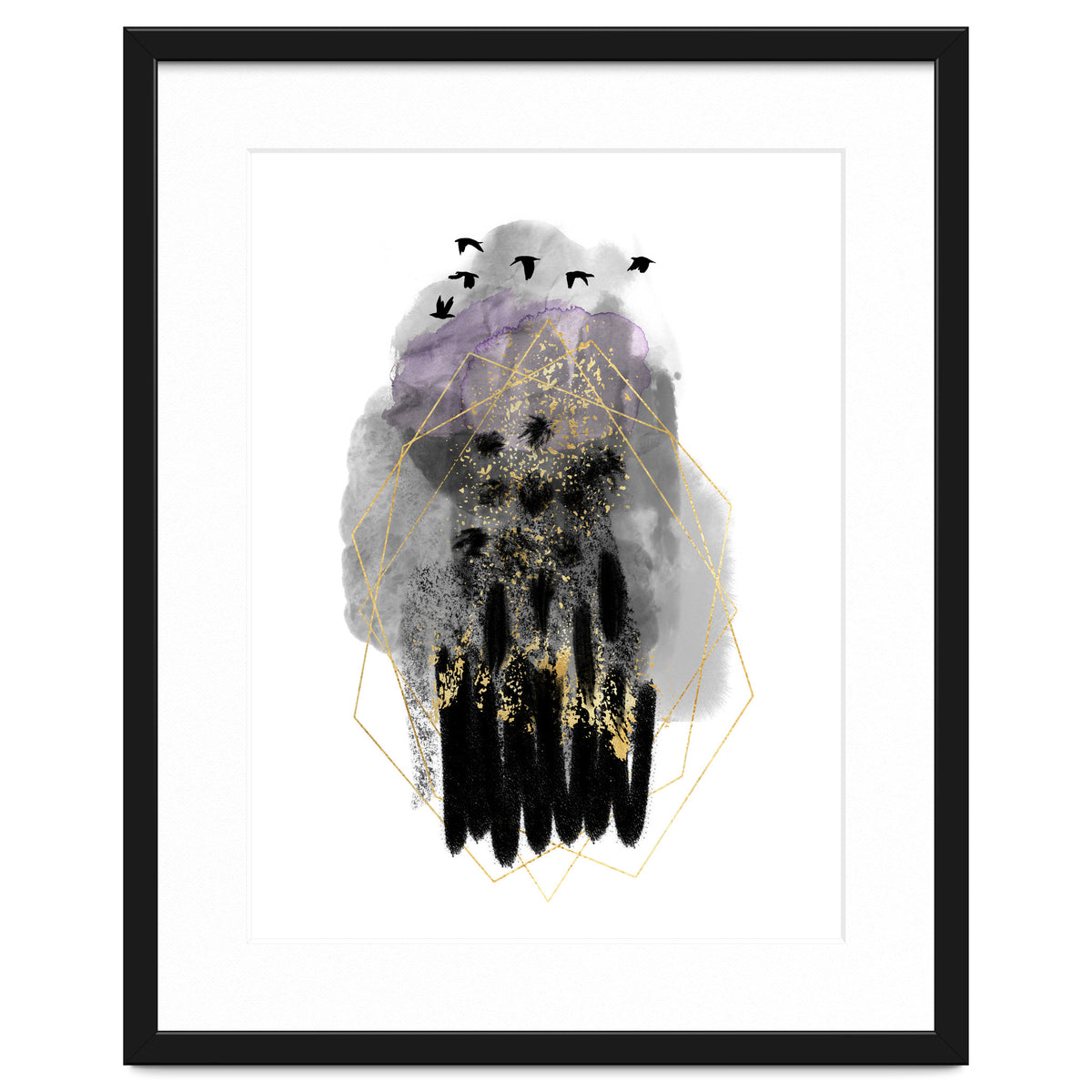 Abstract watercolour calm before the storm