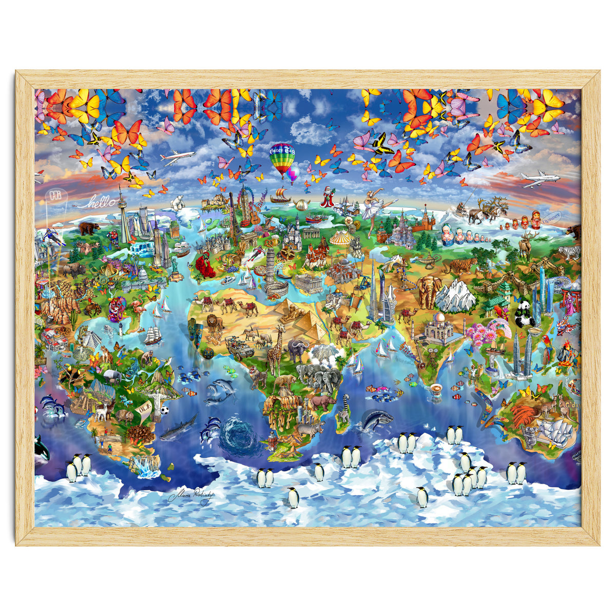 World Wonders Illustrated Map