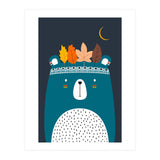 Cute Little Bear Turqouise (Print Only) thumbnail