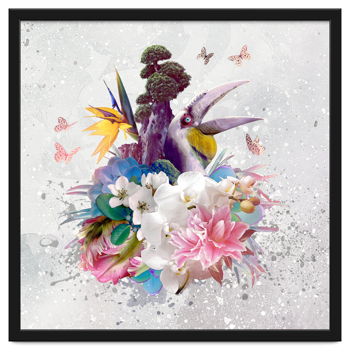 Floral Hornbill Grey