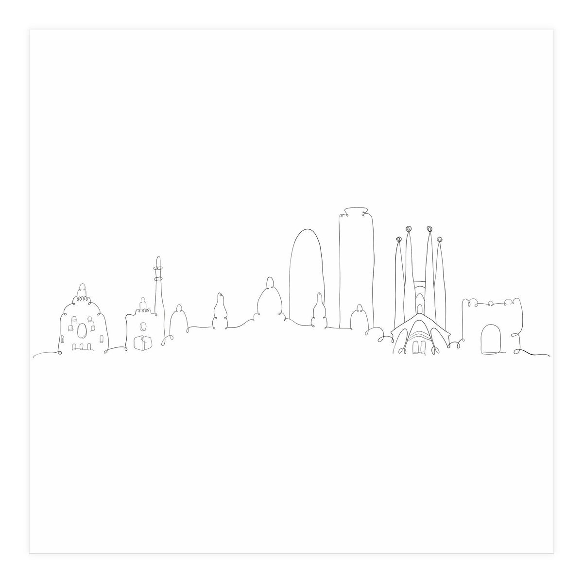 One Line Barcelona (Print Only)