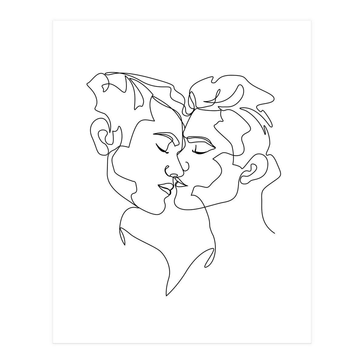 gay love line art (Print Only)