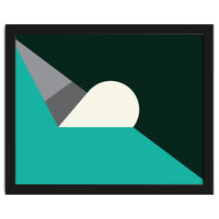 Geometric Shapes No. 56 - teal, grey & black