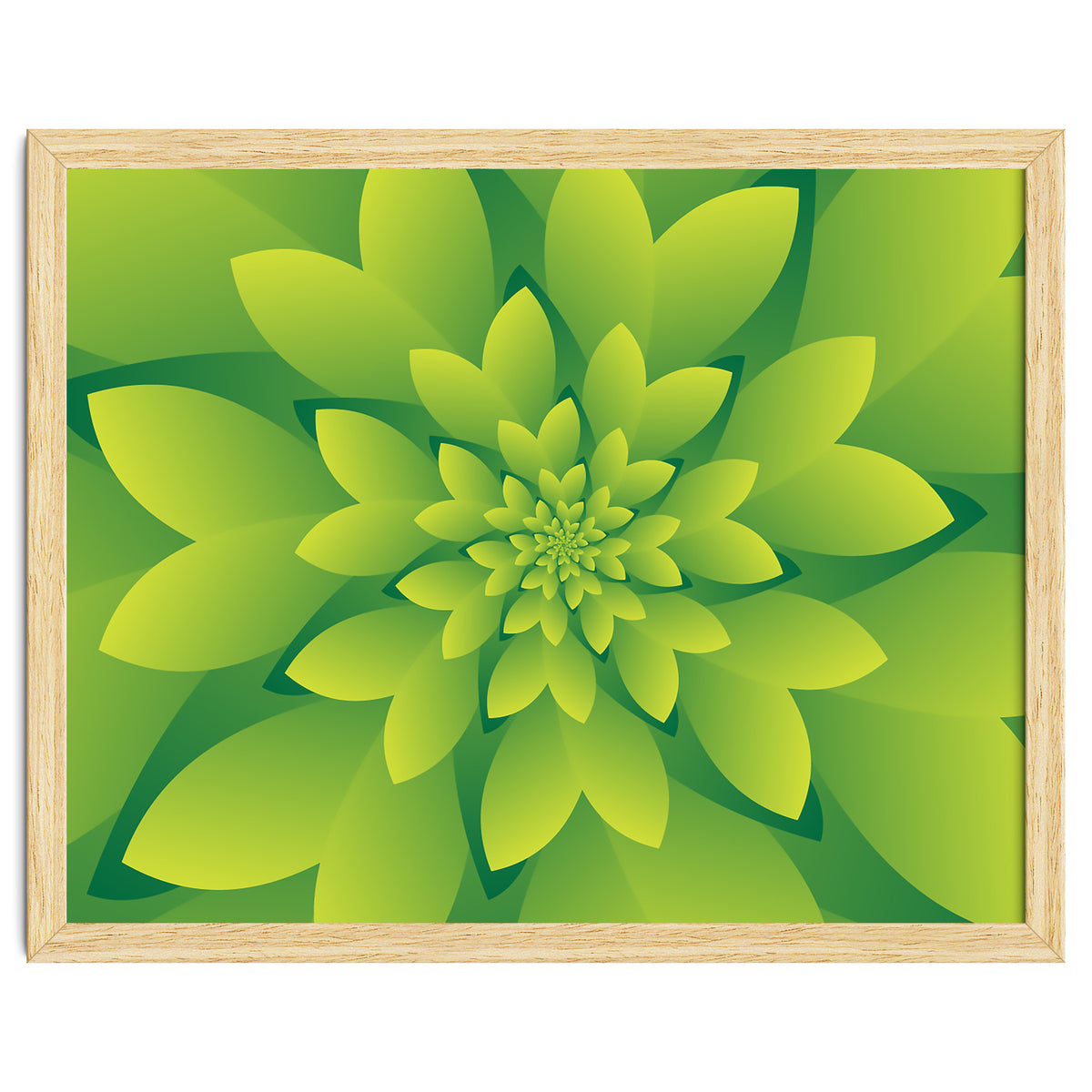 Abstract Green Floral Design 3D ART