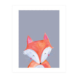 Woodland Fox On Grey (Print Only) thumbnail