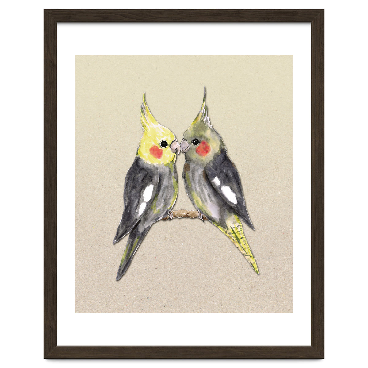 Two cute cockatiels