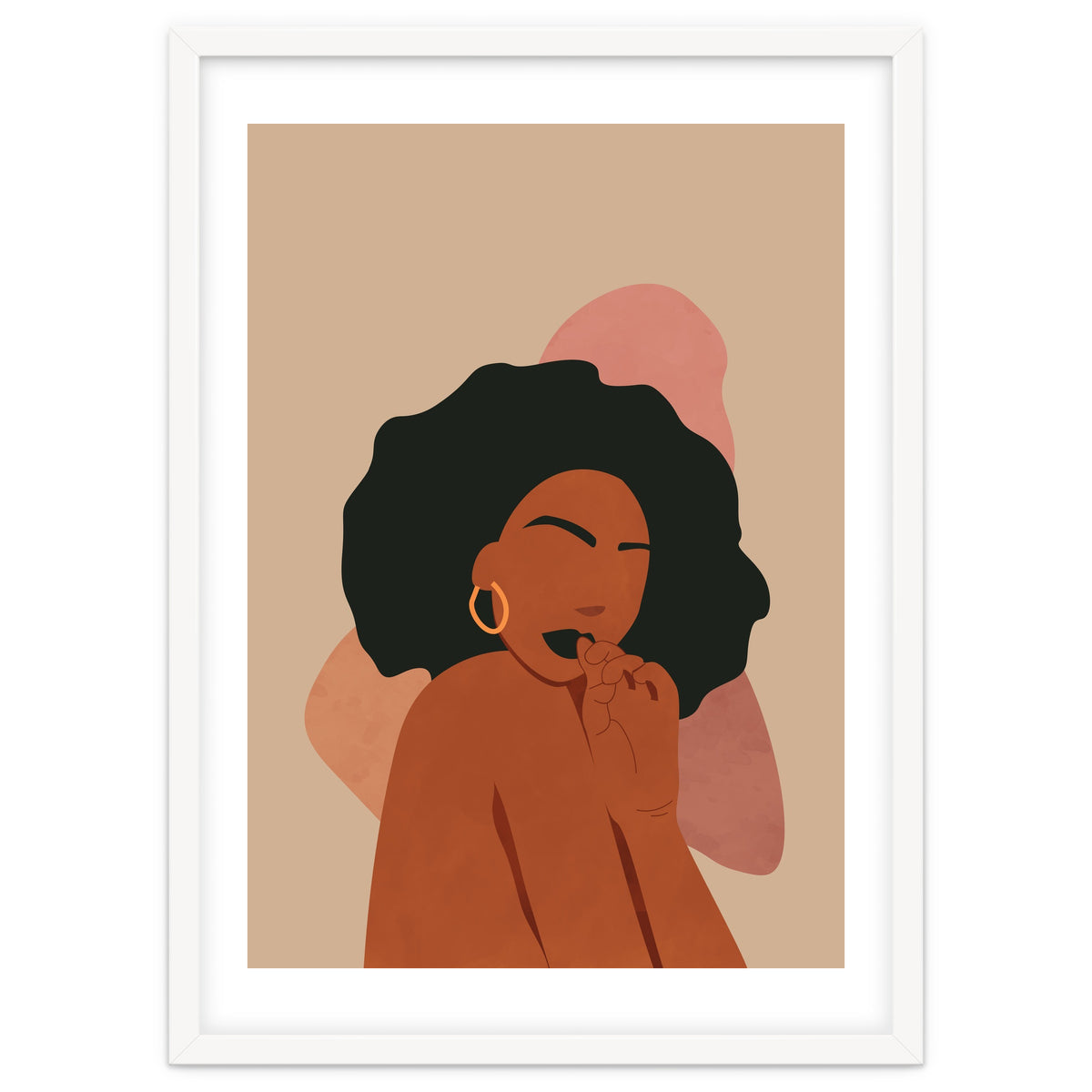 Black Woman Portrait Abstract Boho