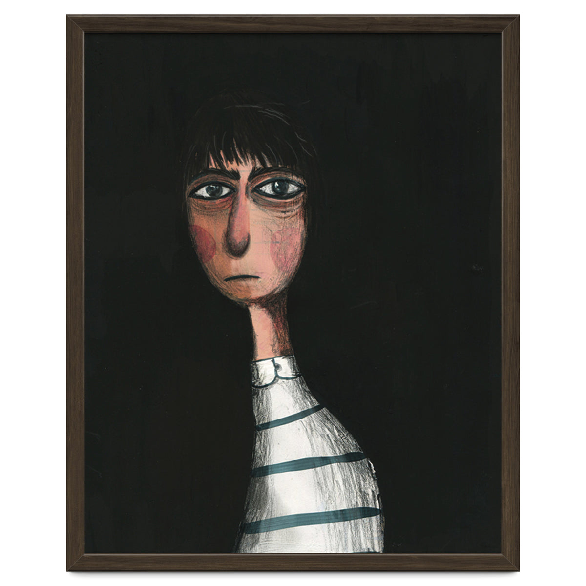 Seated Woman In Stripes