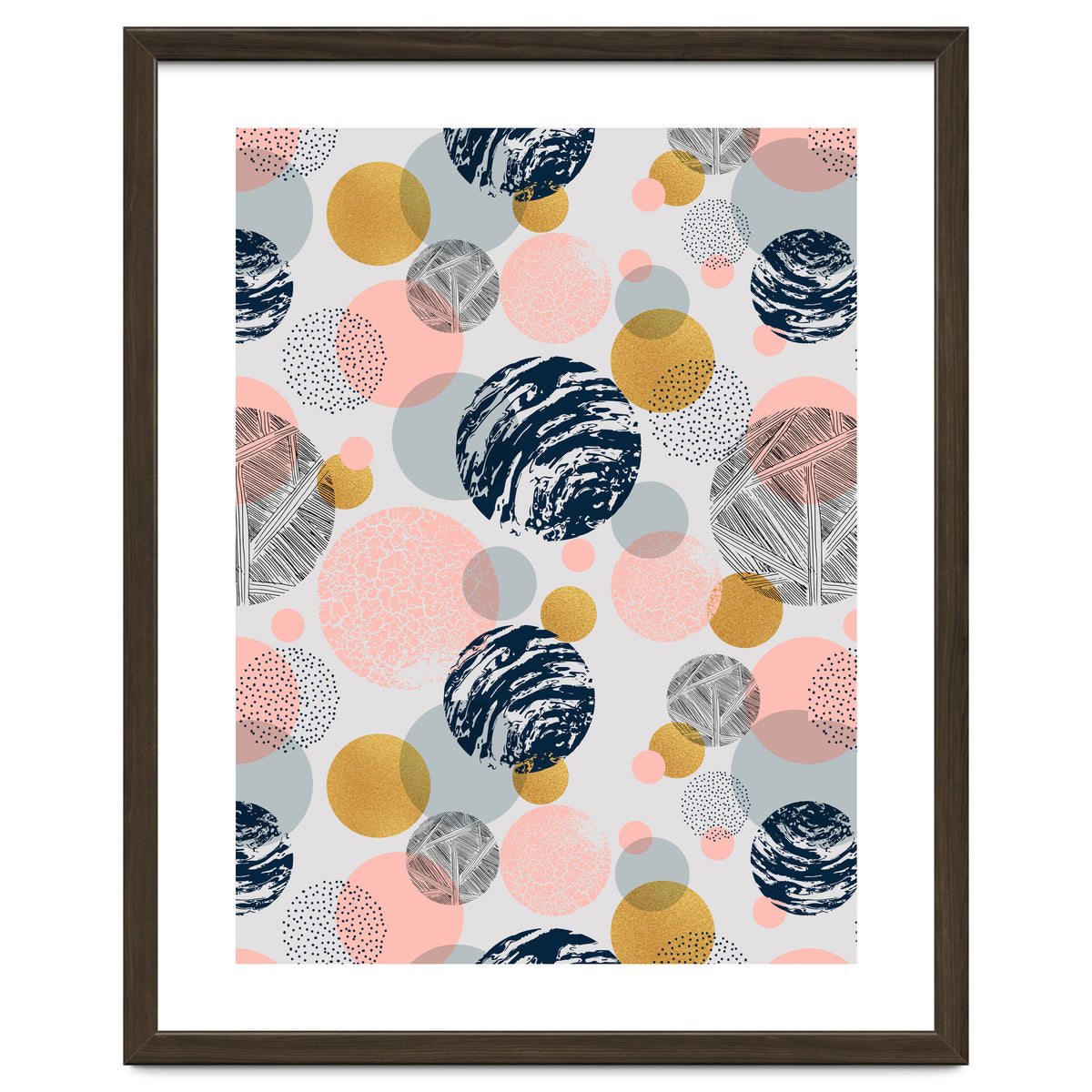 Pattern of abstract textured circles