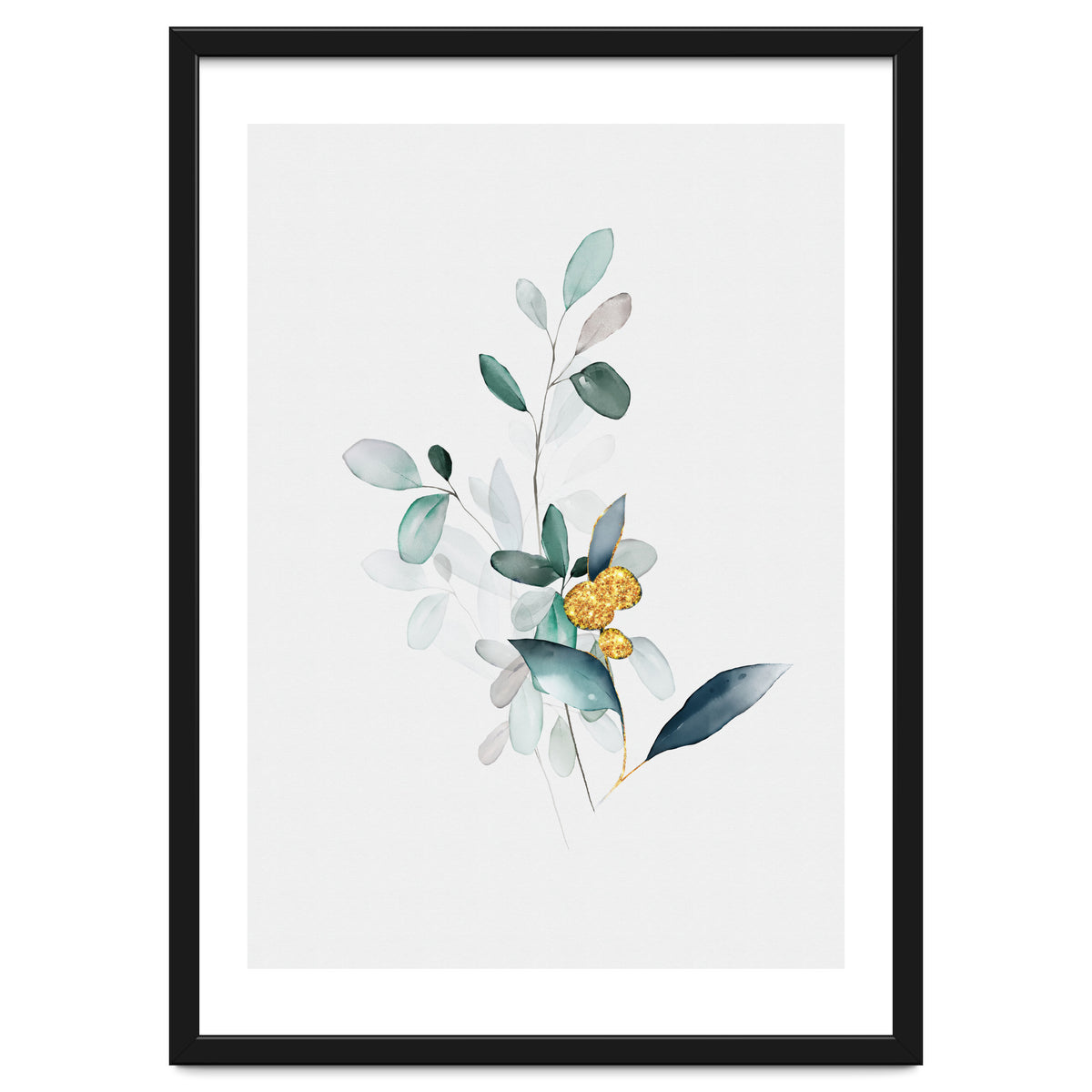 Modern Botanical Gold & Sage Study 02